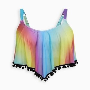 Torrid rainbow multicolor swim bikini top